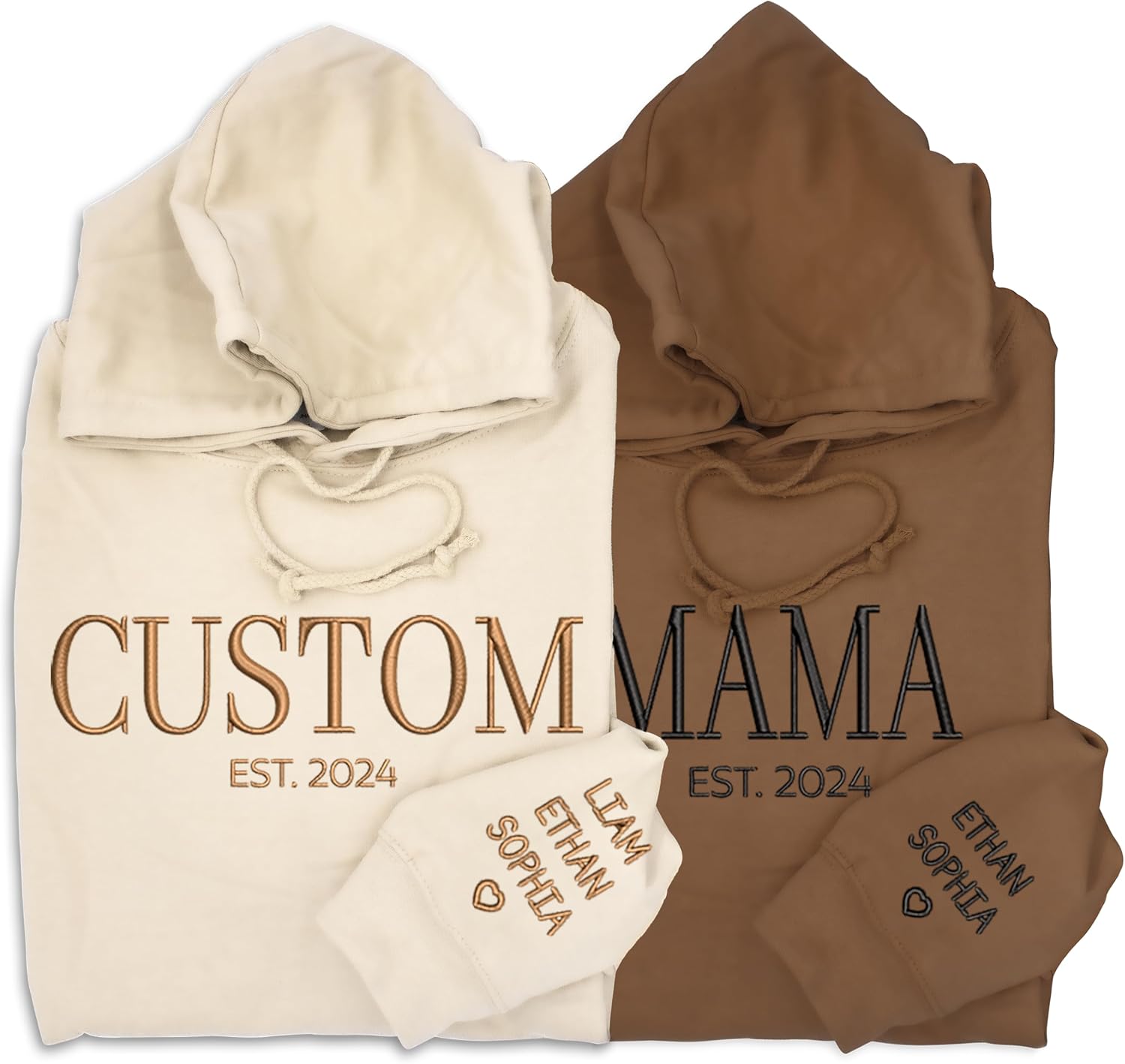 LOVELYPOD Custom Embroidered Grandma Sweatshirt with Kids Name on Sleeve, Mothers Day Shirt, Gift for New Mom on Christmas