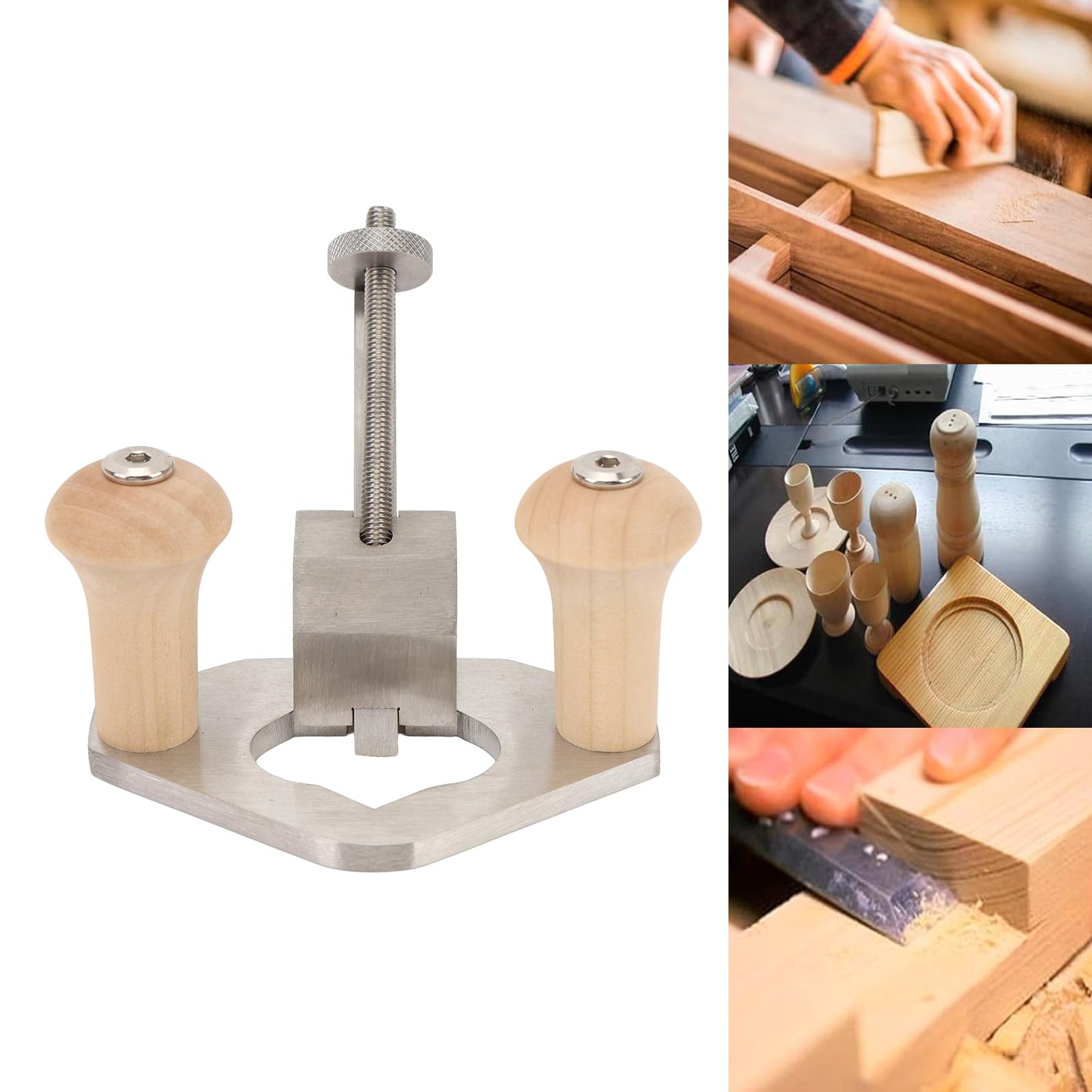 Fresatrice con Foro Base per Arresto di profondità, Fresatrice Ergonomica in Acciaio Inossidabile Strumento Portatile per la Lavorazione del Legno, Fresatrice Portatile per