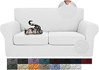 Vista 46 de JIVINER Fundas de sofá de 3 piezas para sofá de 2 cojines, funda de sofá elástica con 2 fundas de cojín de asiento extra grandes, fundas gruesas