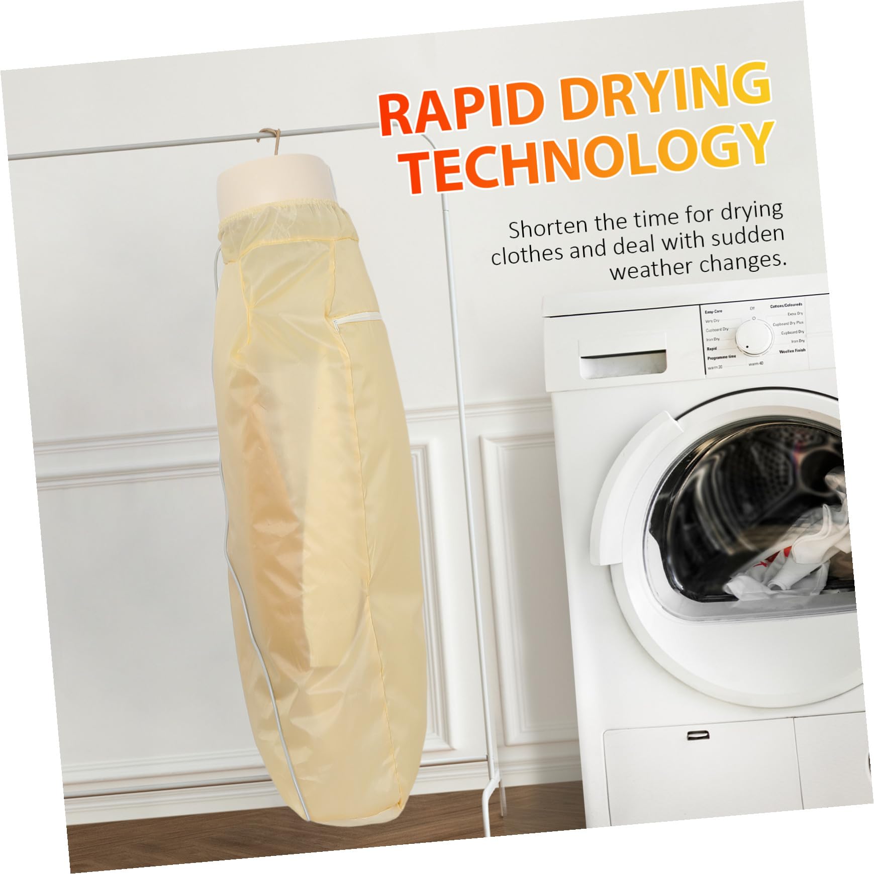 POPETPOP Sèche-linge Portable Électrique pour Appartements et Camping-cars Séchoir à Linge Pliable et Suspendu Léger et Compact avec Prise Européenne