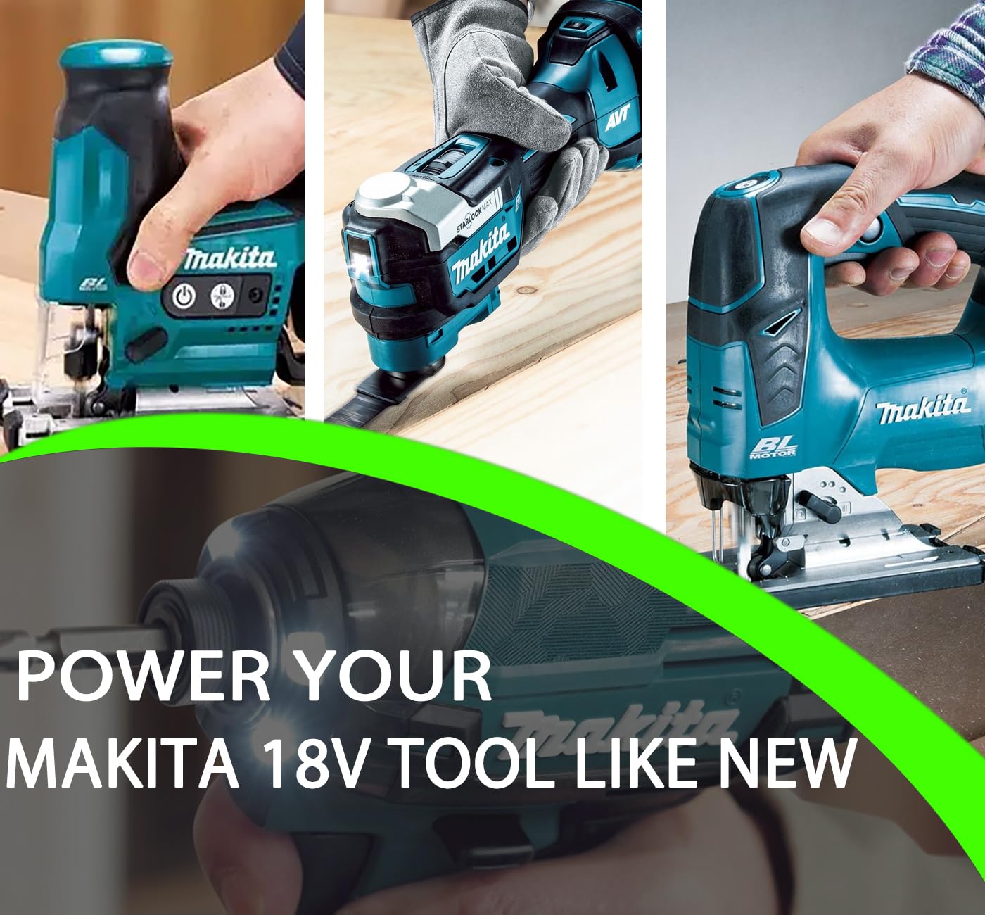 Hanaix Bateria Ni-MH de 18V 4000mAh compatível com Makita PA18