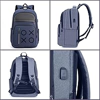 Vista 9 de Mochila de consola de juegos para PS5 mochila de viaje para controladores y accesorios de juegos, Azul, Juego