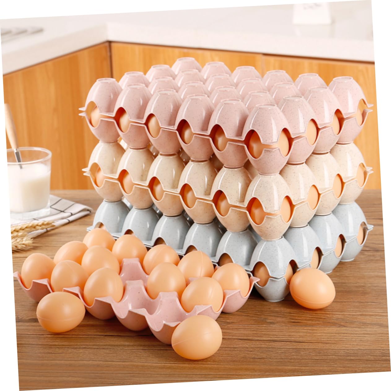 GOOHOCHY 12 Egg Tray Egg Cartons Deviled Egg Holder Kitchen Egg Storage Cup Holder Tray Cup Dispenser Egg Organizer for Fridge Egg Holder Egg Keeper Eggs Ceramic Egg Holder White Ceramics