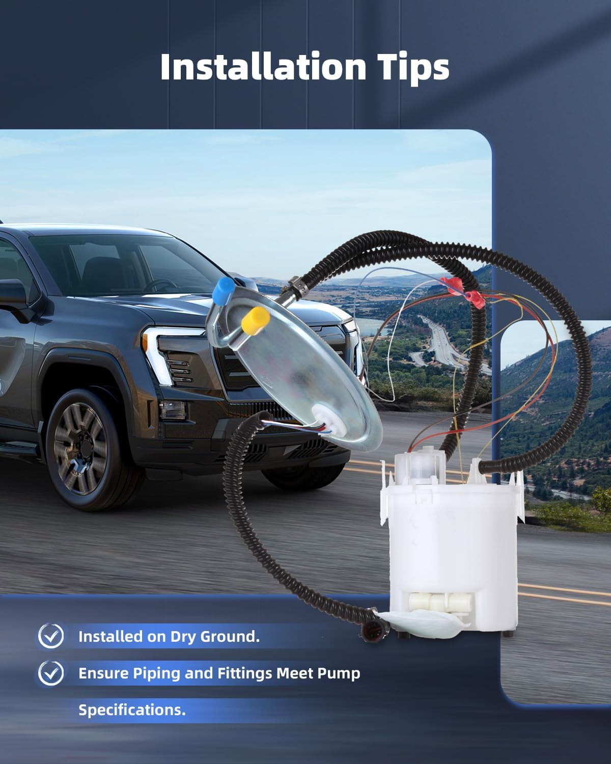 ECCPP Fuel Pump Replacement E2245M Compatible with Ford Super Duty F250 F350 F450 1999 2000 2001 2002 2003 2004 V8 5.4L V10 6.8L, Replaces P75036M SP2245M P2508M P2559S