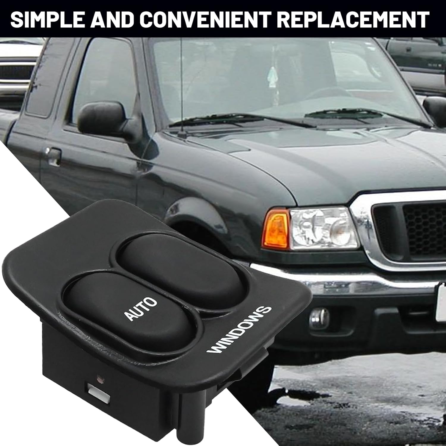 MDEOOSKY 2Pcs F57Z14529A Front Driver and Passenger Side Window Switch, Replacement for Ford Ranger 1995-2007, Replaces F57Z1452 9B F57Z-14529-B