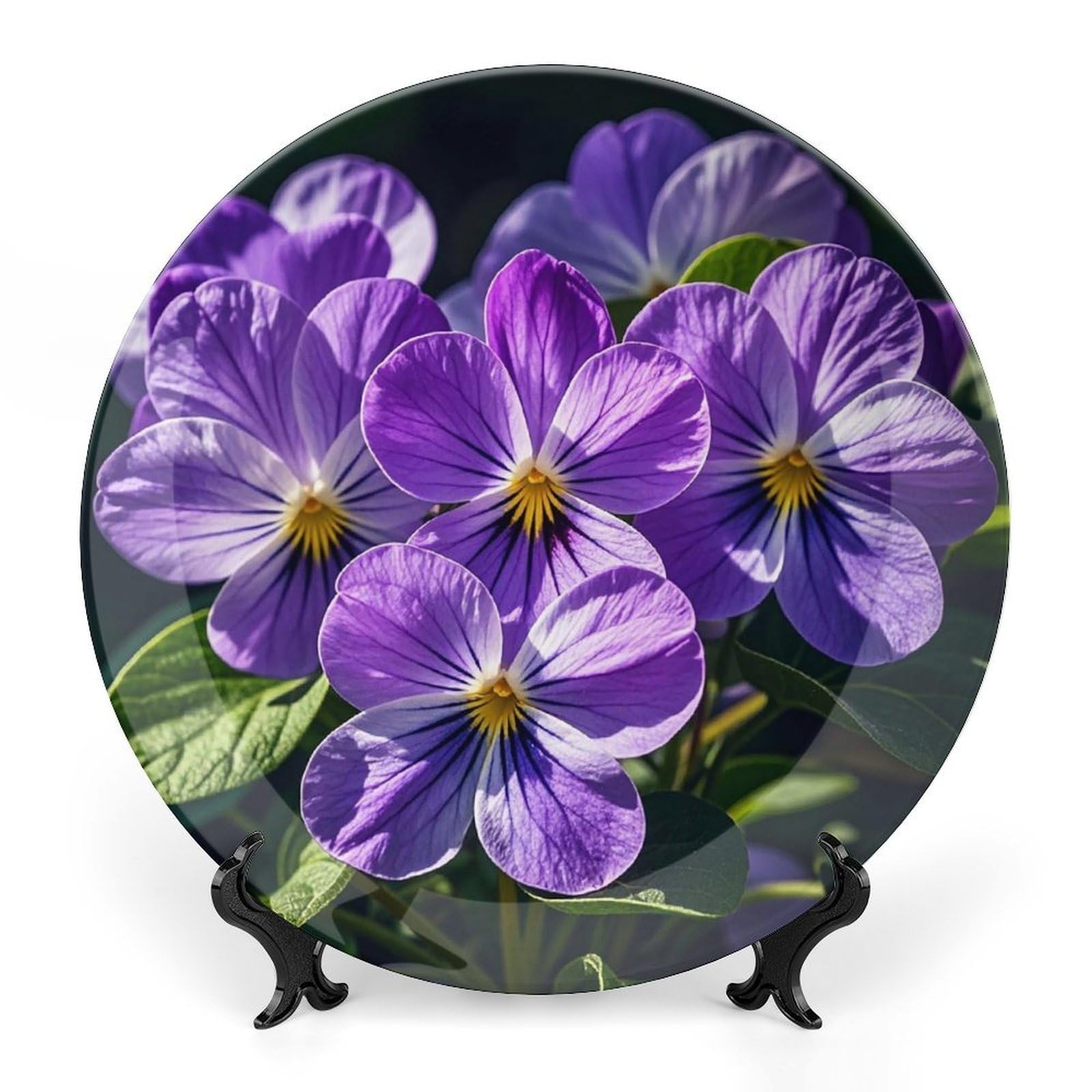 Assiette décorative en porcelaine avec support, le cadeau fait main idéal