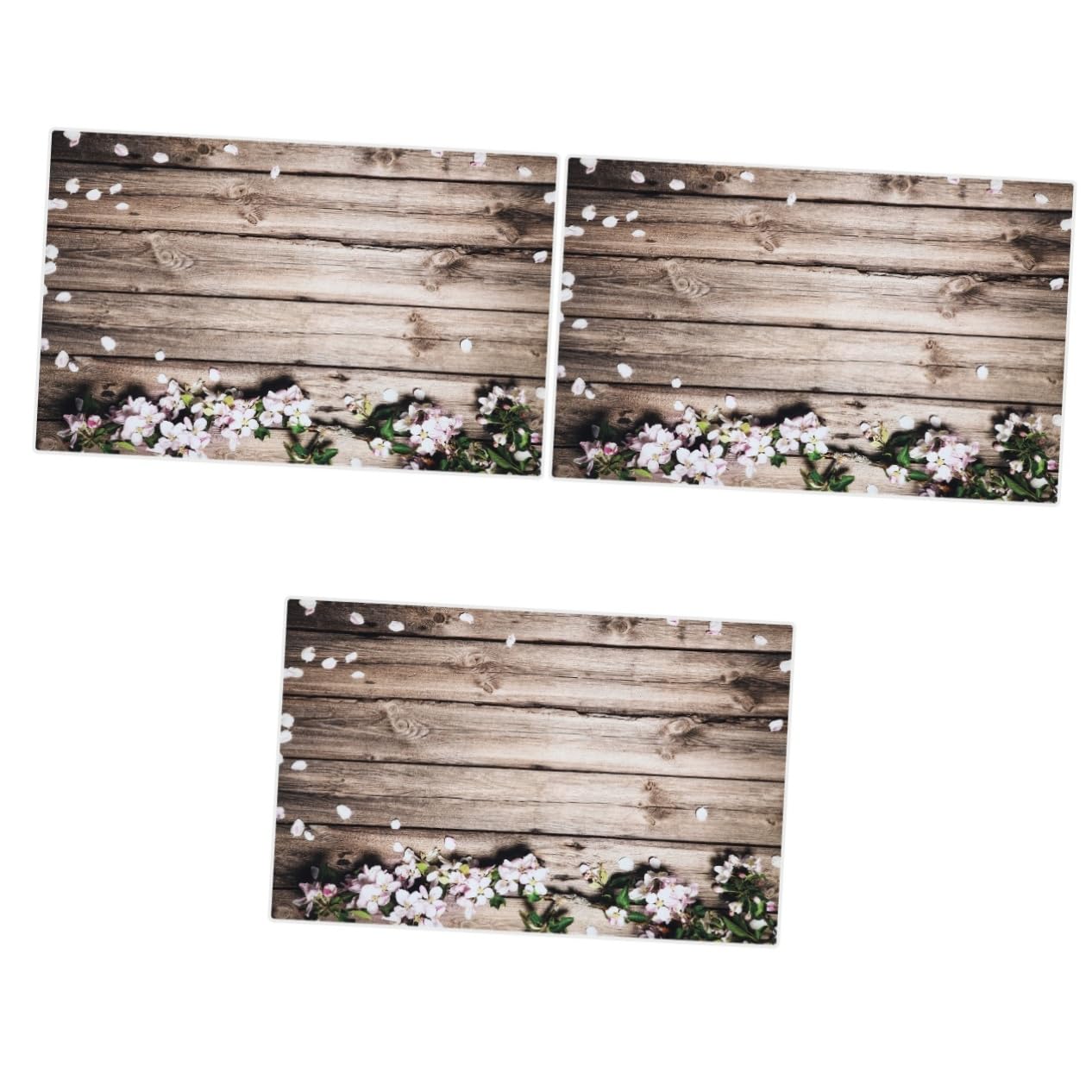 Hemobllo 3pezzi Tapestry Per Foto Con Motivo Legno e Fiori Sfondo Decorativo Per Feste e Casa Ottimo Per Servizi Fotografici e Decorazioni Domestiche