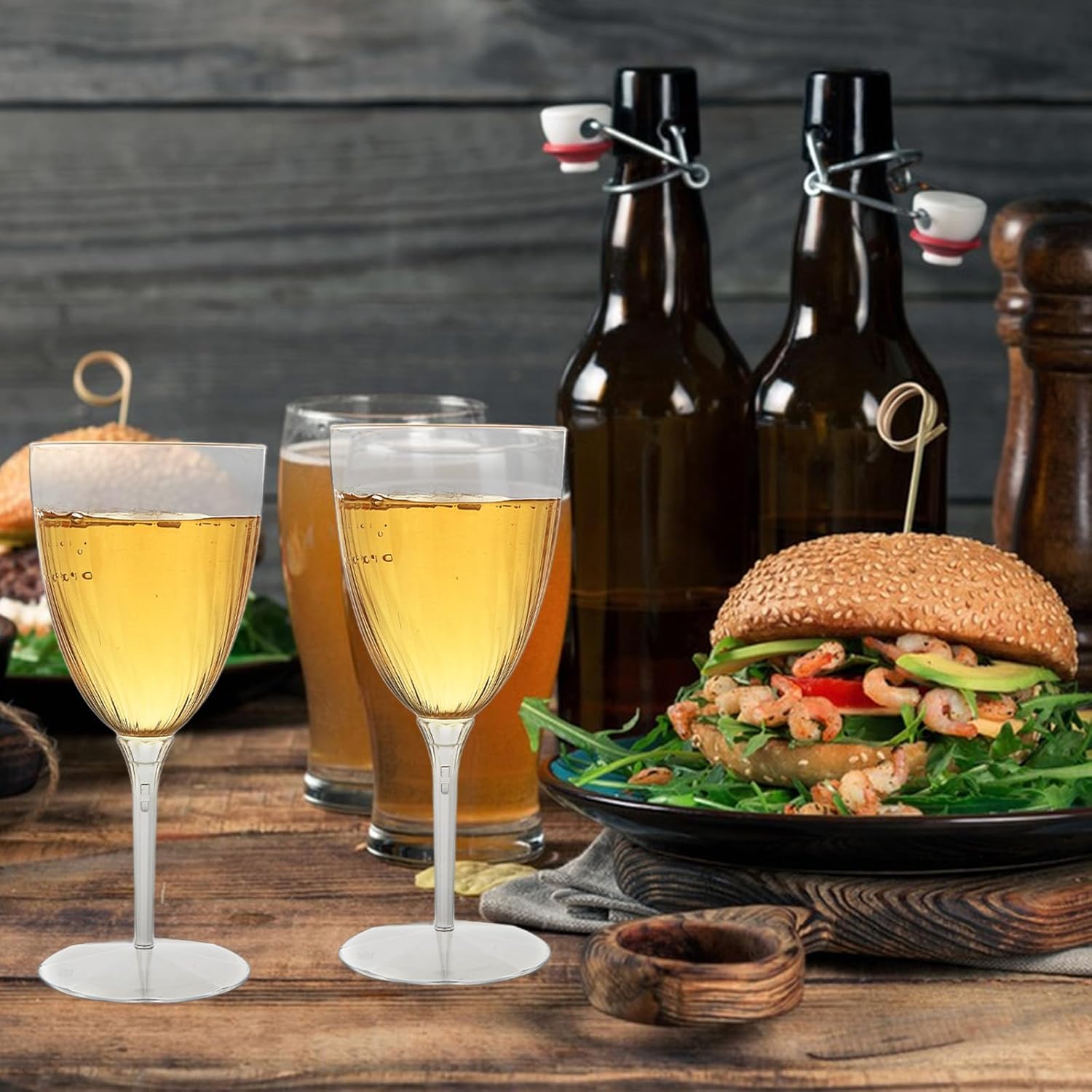 32 PCS 8 Oz Plastic Champagne Flutes, Hard Disposable Plastic Champagne Glasses, Clear Disposable Wine Glasses for Home Daily Life Party Birthday Wedding Toasting Drinking Champagne - Image 7