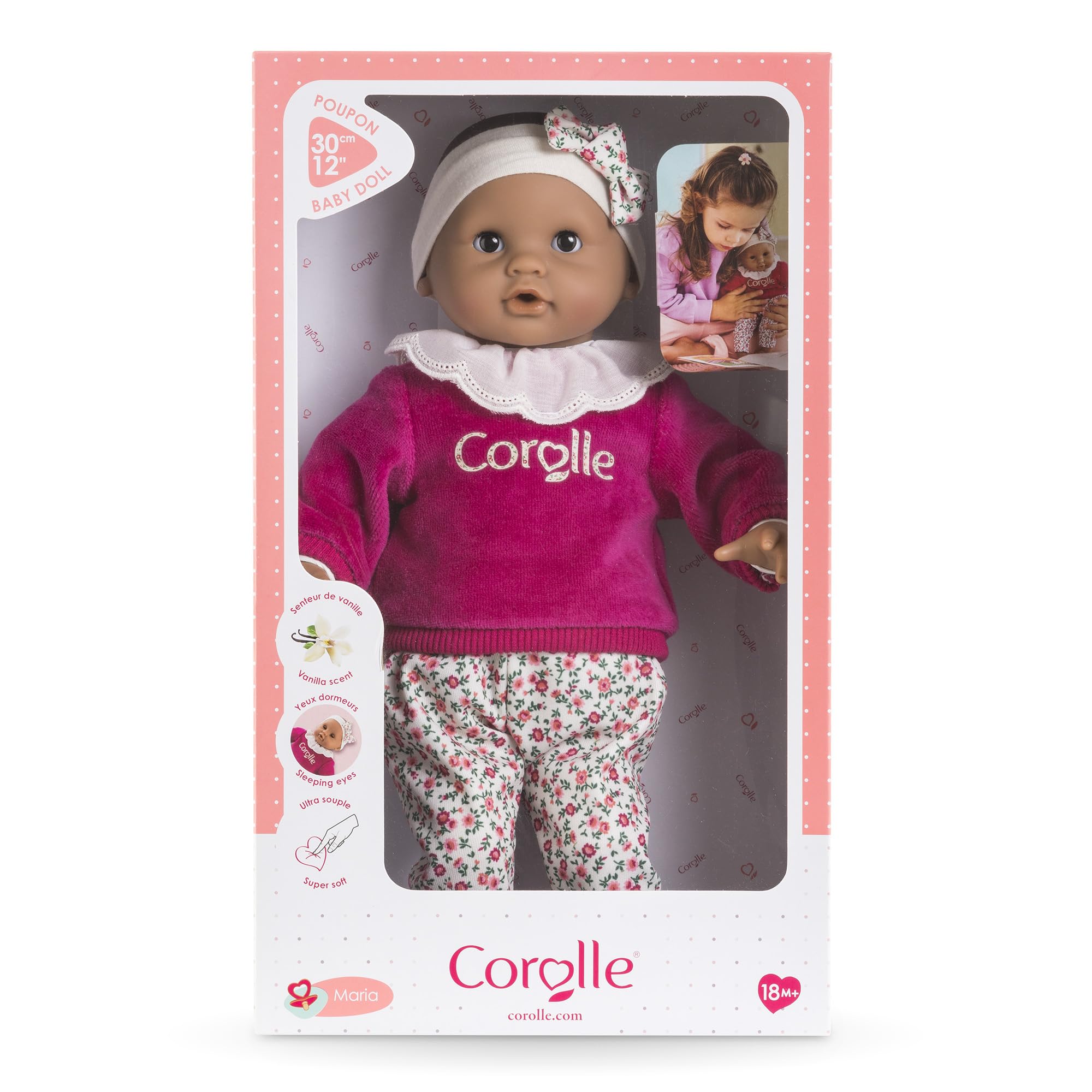Corolle - Mon Premier Poupon, Bébé Calin Maria Rose Grenadine, 30 cm, dès 18 Mois, 9000100920