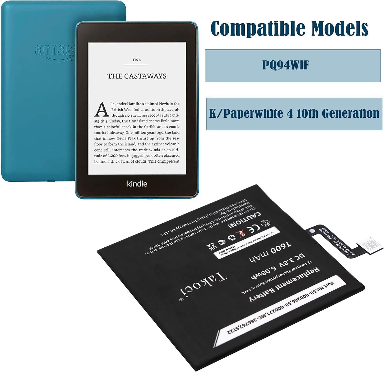 Batteria ST22 Per Amazon Kindle Paperwhite 10a Generazione (2018) - PQ94WIF, Ricambio - Foto 3