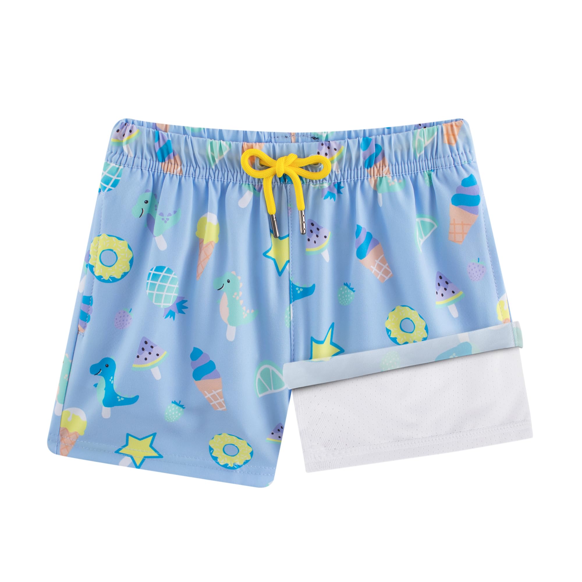 BRISIRA Boys Swim Trunks Bathing Suit Compression Boxer Brief Liner Swim Shorts Swimsuit Anti-Chafe Toddler Kids Youth Teen