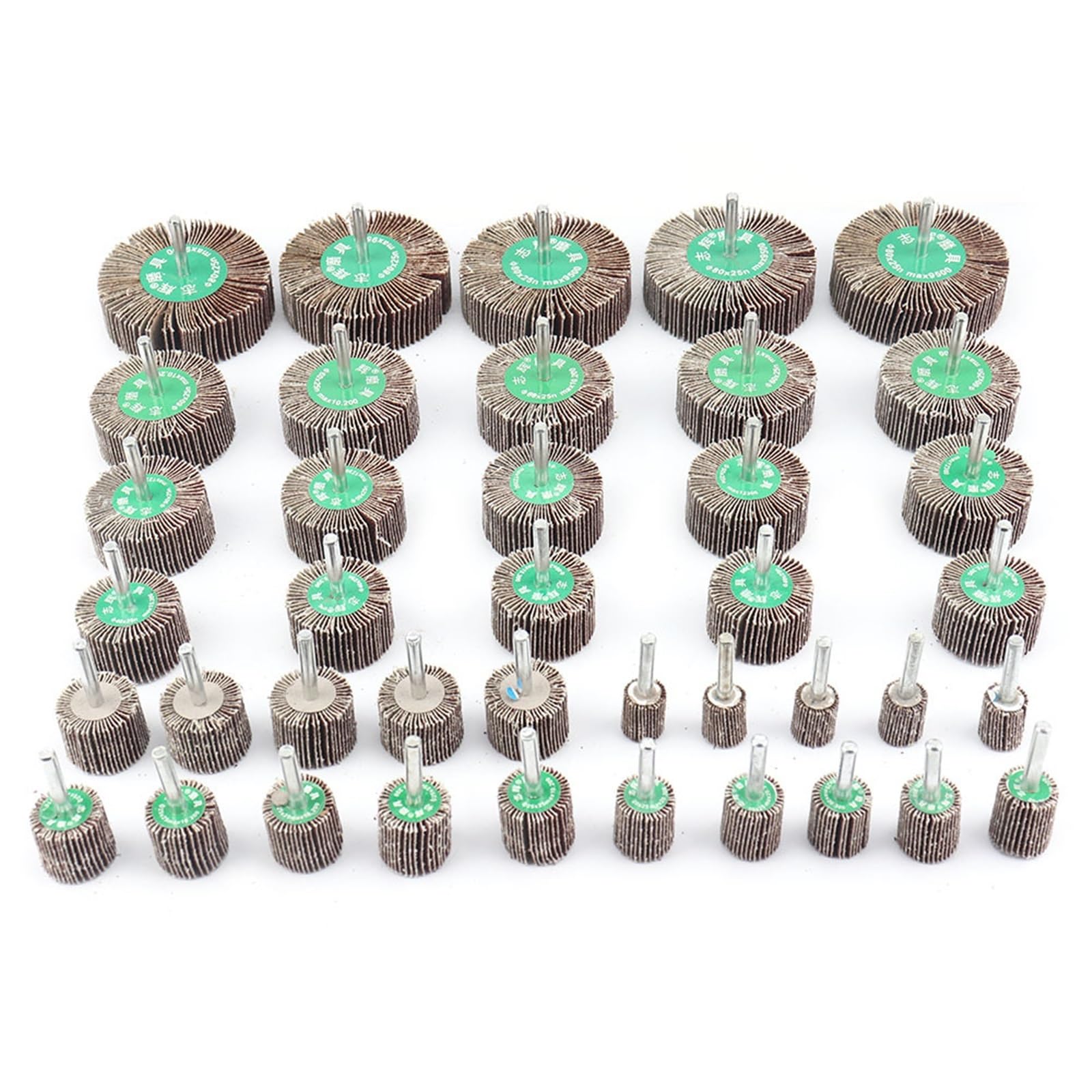 Dischi Lamellari Set di alette levigatura da 10 pezzi | Utensili abrasivi con testa mola rotante con gambo da 6 mm(80mm,120)