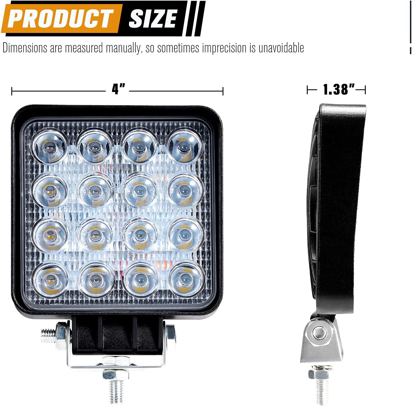 LITE-WAY 2PCS 4 Inch LED Light Pods, IP67, 5600LM LED Work Lights for Truck, Tractor,ATV,UTV, Boat, Driving Lamp Daytime Running Light Off-Road Lights