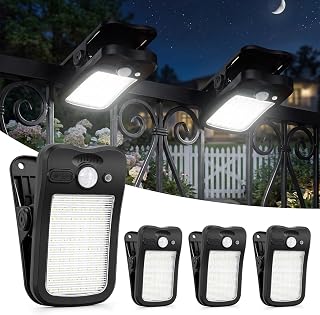Four-piece clip-on solar lights with motion sensors
