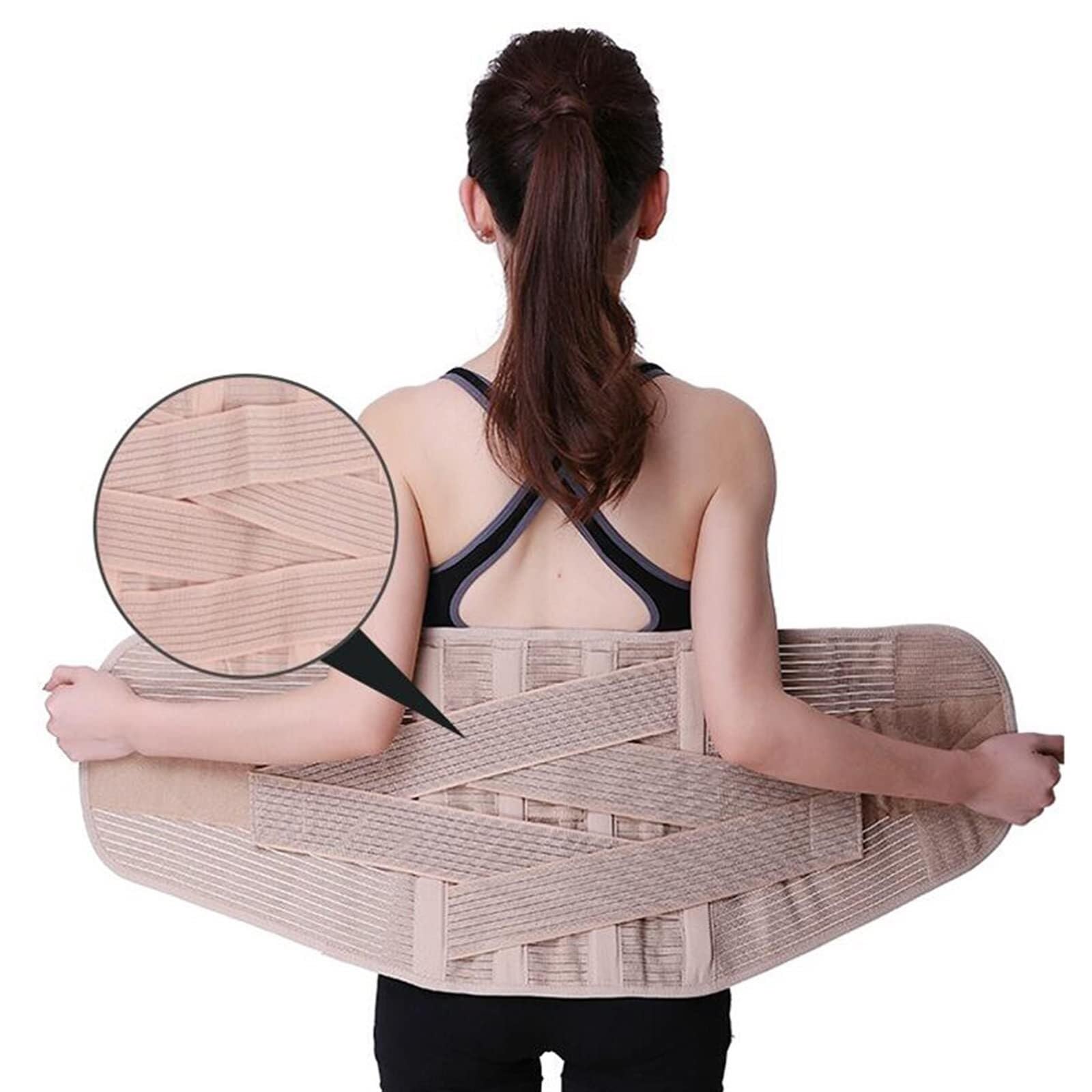 Faja Lumbar Corrector De Postura De Cintura Y Espalda con Soporte Lumbar Transpirable Y Faja Ancha Cinturón Apoyo Lumbar(M)