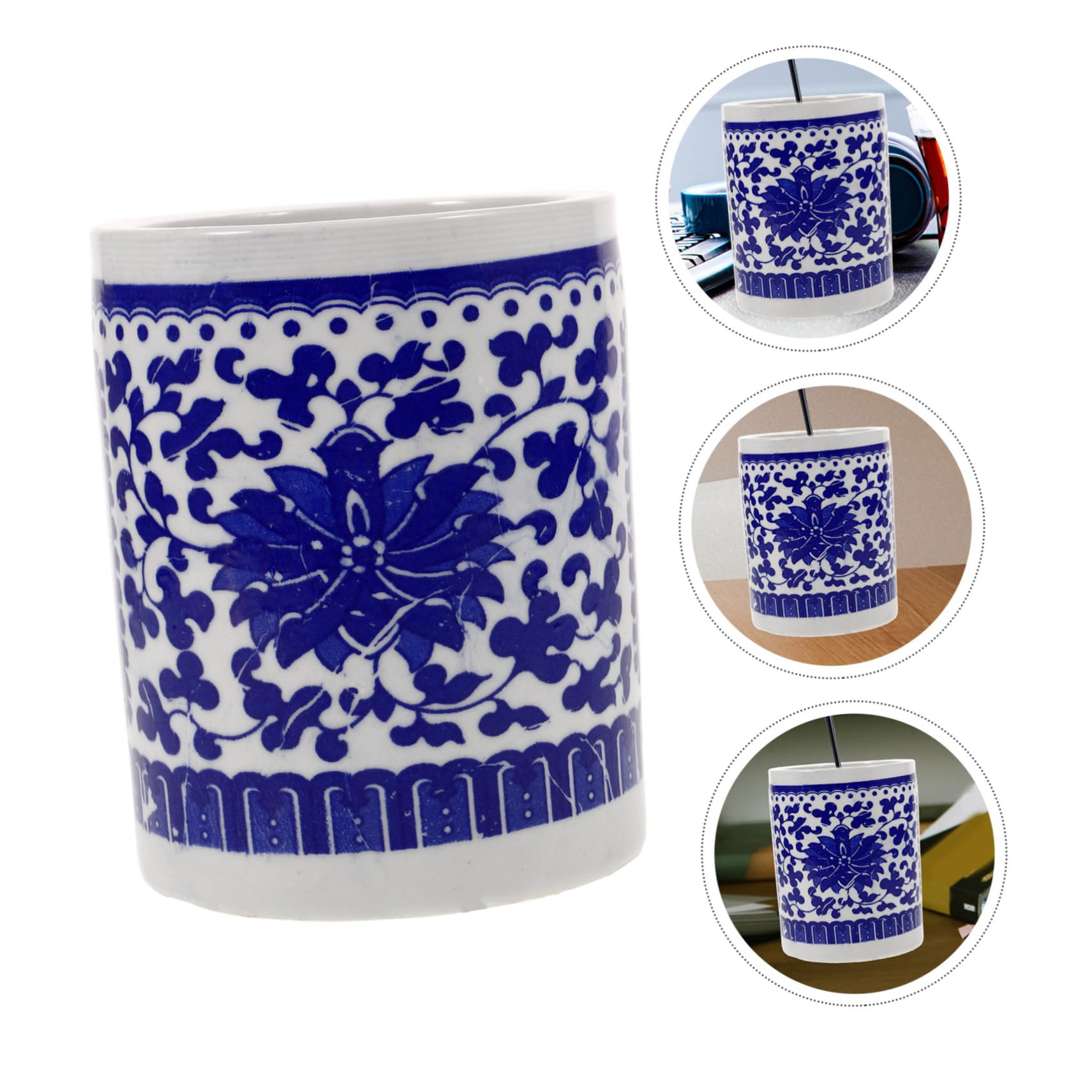 NUOBESTY 2 Pezzi Portapenne Da Tavolo in Ceramica Per Cancelleria Portapenne Per Calligrafia Da Trucco Contenitore Multifunzionale Per Ufficio