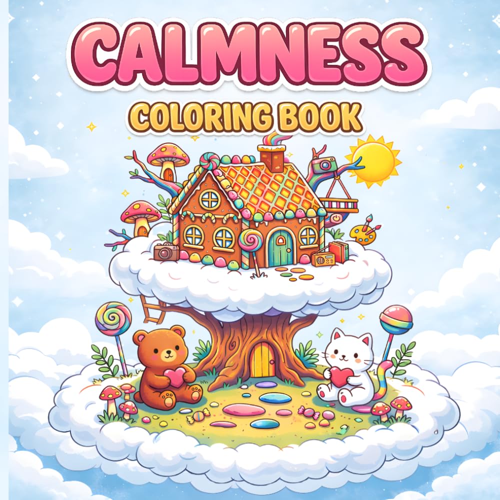 Calmness Coloring Book: Fantasy and Mindful Houses for Calming and Relaxation, Bold & Easy Illustrations For Anxiety and Stress Relief