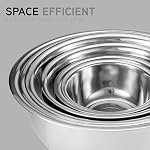 Stainless Steel Mixing Bowls Set of 5, Small Metal Mixing Bowl for Kitchen Baking, Prepping, Cooking and Serving, Salad,Vegetables, Sizes 9.4“ 8.6“ 7.8” 6.3“ 5.5” (Lid not Included)
