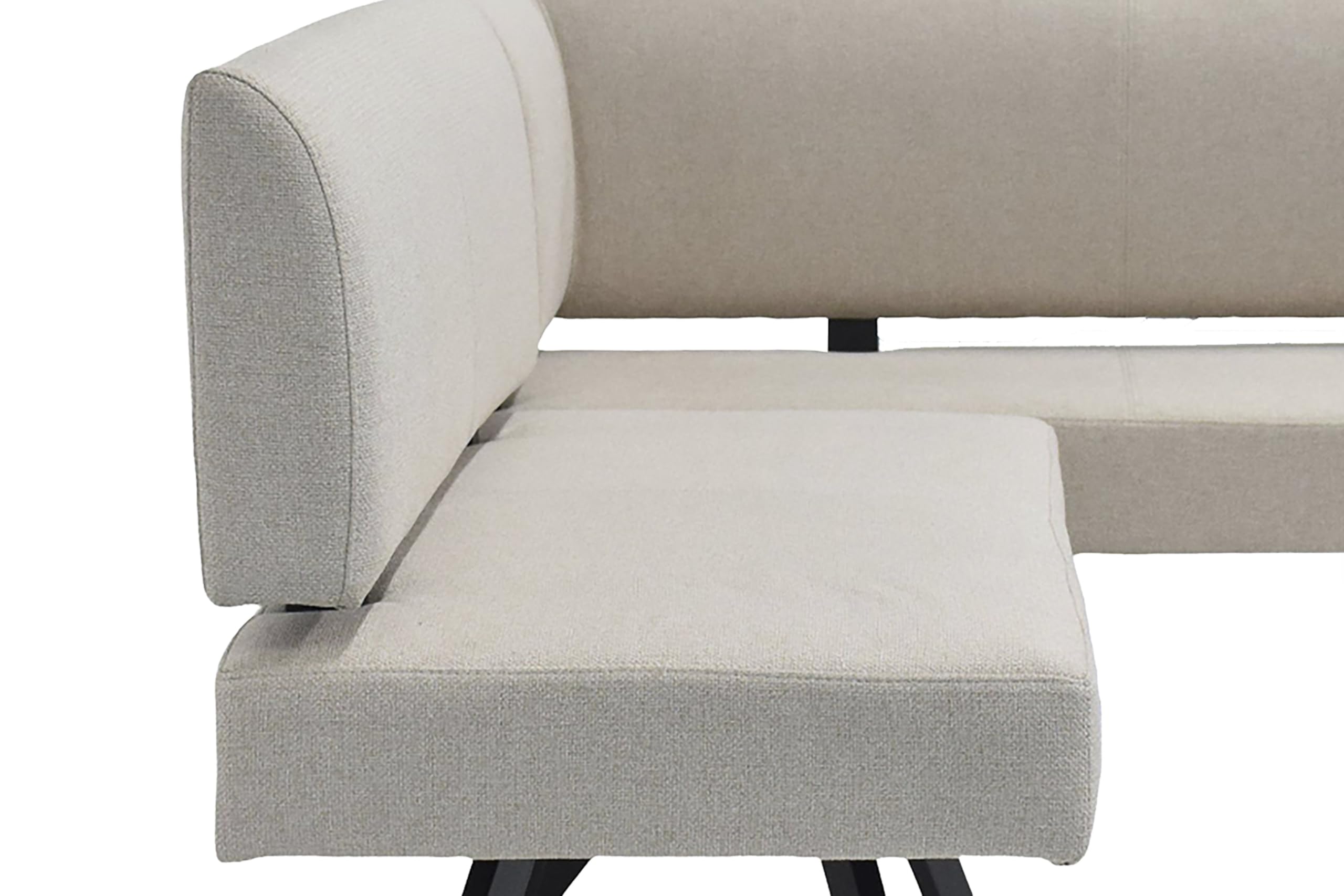 byLIVING Eckbank Toronto, Taschenfederkern, Bezug in Taupe, Gestell schwarz