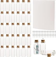 30 Stück Mini Glasflaschen mit Korken, 10ml Kleine Glasflaschen mit Korken, Mini Glasfläschchen Set mit Metallschraubhaken, Geschenk Glasfläschchen, für DIY, Hochzeitsdeko, Vorratsglas usw.
