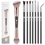 KINGMAS Foundation Makeup Brush, and Fine Angled Eyeliner Brush, Gel Eye Liner Makeup Brushes
