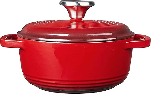 Miniatura 9 de Lodge - Horno holandés de hierro fundido esmaltado, 6cuartos de galón, rojo amapola (poppy) y juego de cuidado para utensilios de cocina de hierro