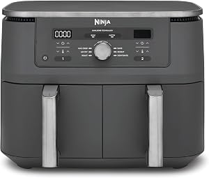 Ninja Dual Zone Digital Air Fryer, 2 Drawers, 6-in-1, Hot Air Fryer, 9.5L, Hot Air Fryer, Max Crisp, Roasting, Baking, Reh…