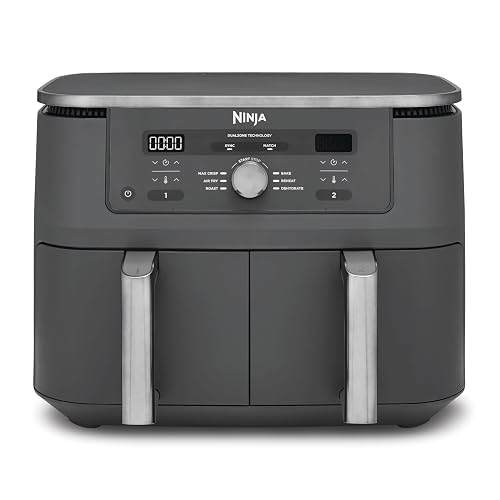 Ninja Dual Zone digitale Heißluftfritteuse, 9,5 L, 6-in-1, Metallic Grau