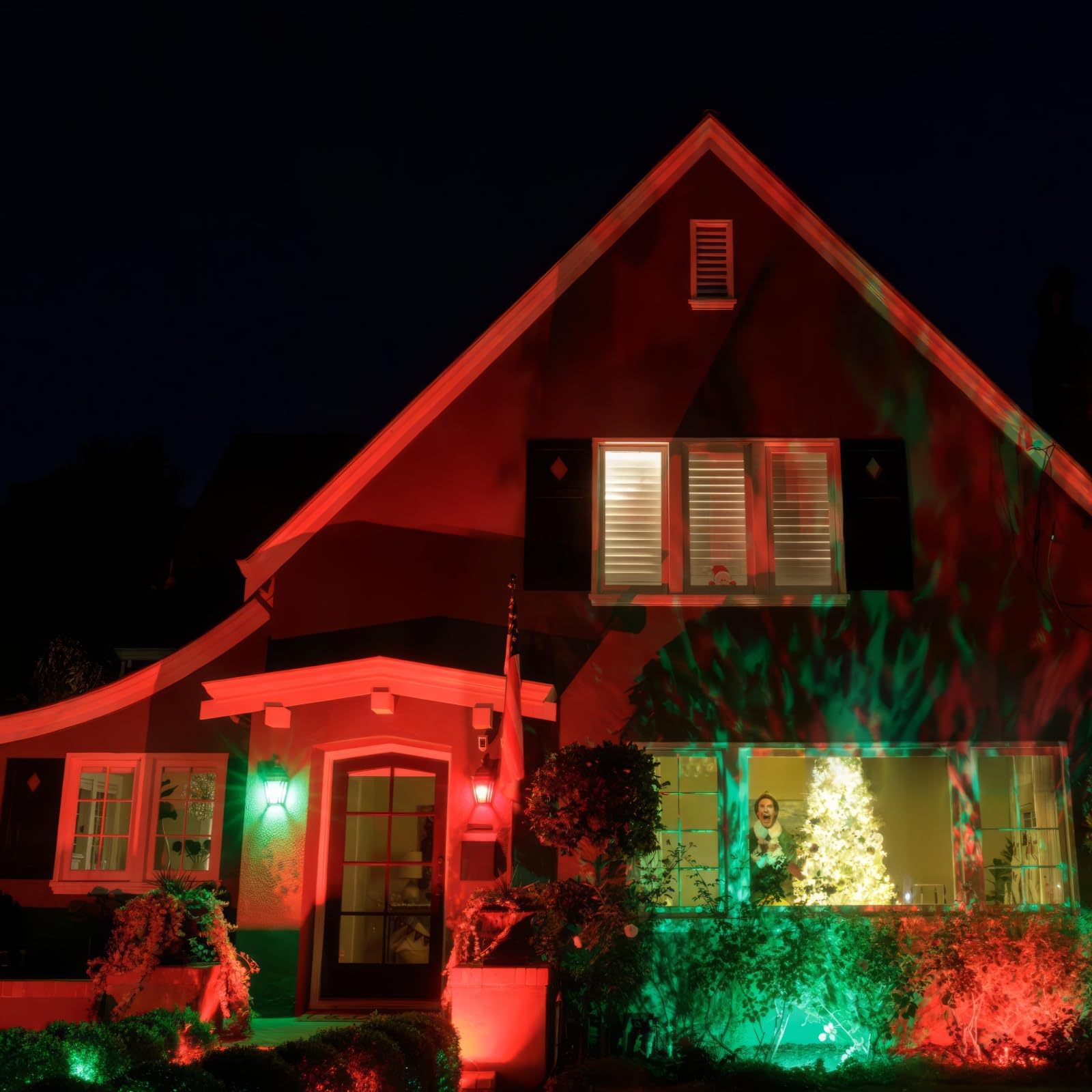 Hompavo - Focos LED con forma de llama, modo de cambio de dirección, sockets E26/E27, para interior y exterior, para fiestas de Halloween, Navidad en casa, paquete de 2, verde Decoraciones navideñas,