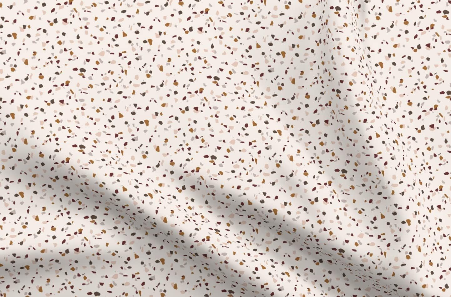 Spoonflower Fabric - Terrazzo Copper Blush Burgundy Brown Dark Taupe Autumn Fall Geo Printed on Minky Fabric by The Yard - Sewing Baby Blankets Quilt Backing Plush