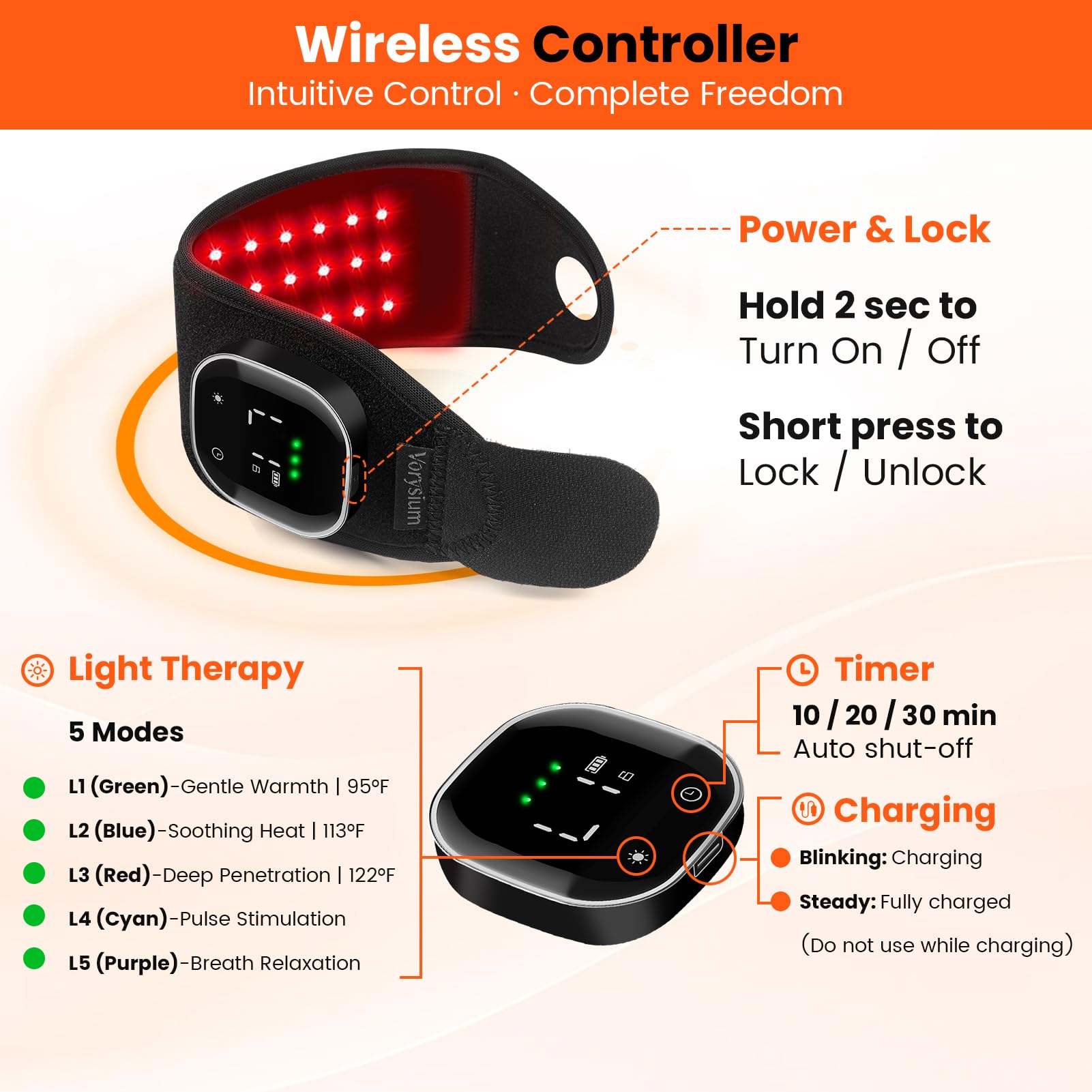 Red Light Therapy Wrist Wrap - Pain Relief -6