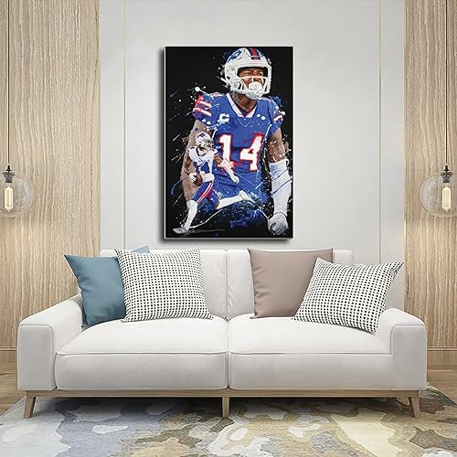 Miniatura 5 de BAVIEN Stefon Diggs - Póster de arte de fútbol, arte de pared, pintura impresa para sala de estar, dormitorio, sin marco 12 x 18 pulgadas (11.8 x