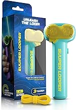 Tygatec Super Looper Rope Launcher Toy Gun – Glow in The Dark Loop Cable Shooting Game with LED Lights, Novelty Pistol Style Sports Toy for Kids, Stress Relief Gadget & Fun Gift (Blue)
