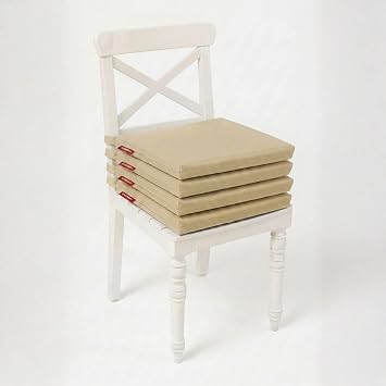 Xpermate 4’lü Sandalye Minderi 40x40 cm Fermuarlı Su İtici Leke Tutmaz Bağcıklı Bahçe Balkon Minderi Seti