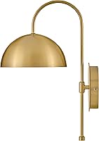 Vista 7 de Lark Lou - Aplique de pared individual, cuello de cisne delgado, pantalla de cúpula, interruptor de encendido/apagado, latón lacado