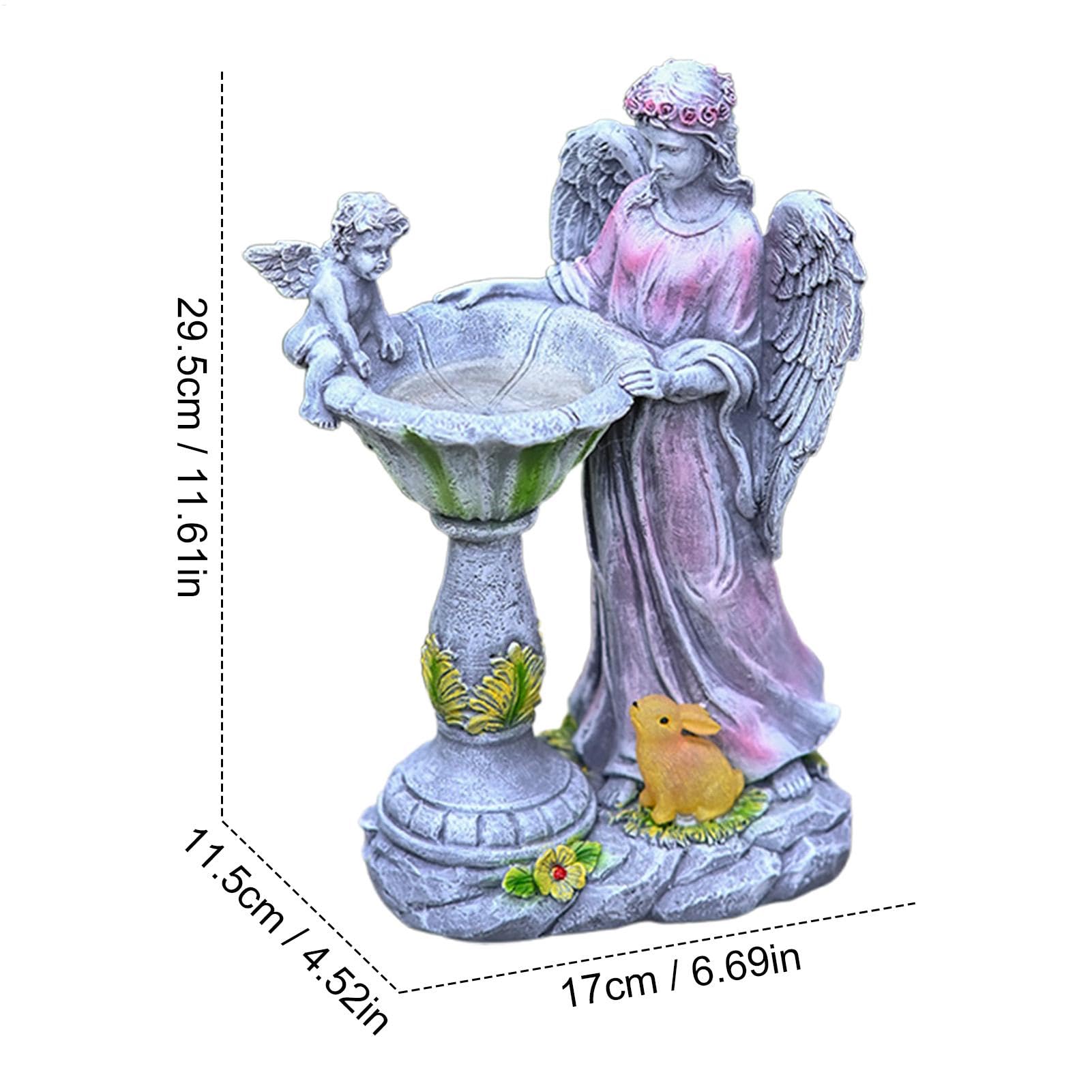 Statua anio?a, ?ywica zasilana energi? s?oneczn?, artystyczna dekoracja podwórka, elegancka ozdoba ogrodowa balkon, parapet, do salonu, 29,5 x 17 x 11,5 cm