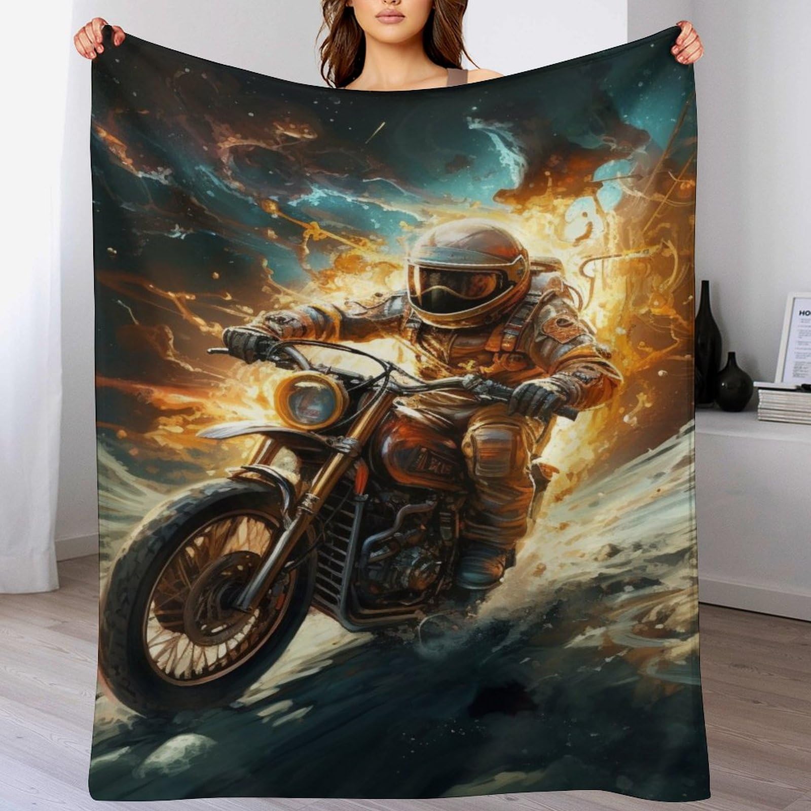 Couverture moto racing en flanelle le cadeau idéal pour enfants et adultes