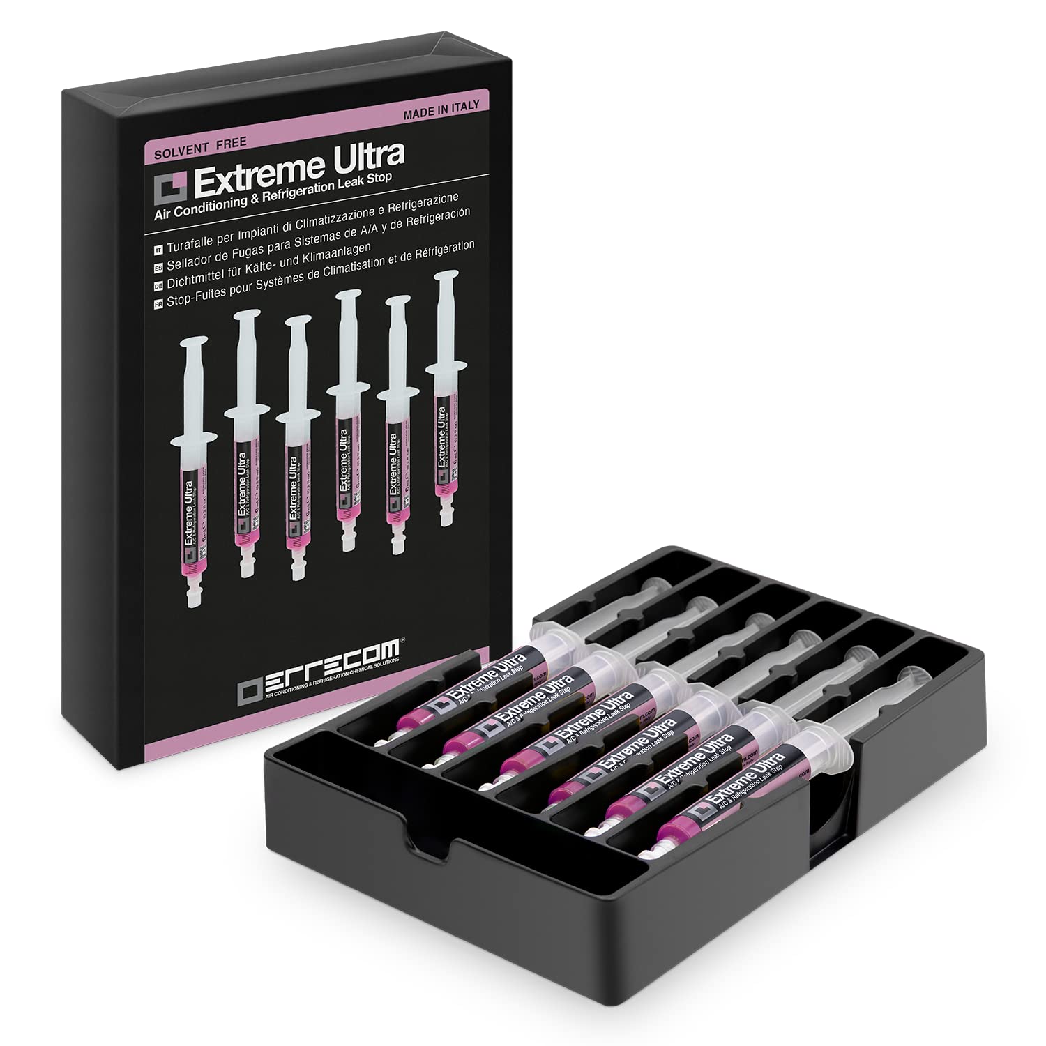 Errecom Extreme Ultra - 6 x 6 ml, Stop-Fuites pour Systèmes de Climatisation et Réfrigération et pour Systèmes de Climatisation de Véhicules (sans adaptateurs)