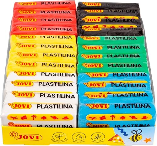 Miniatura 9 de Jovi - Paquete de plastilina, arcilla para modelar que no se seca, 24 barras de 0,11 libras cada uno, 100% a base de vegetales, surtido multicolor,