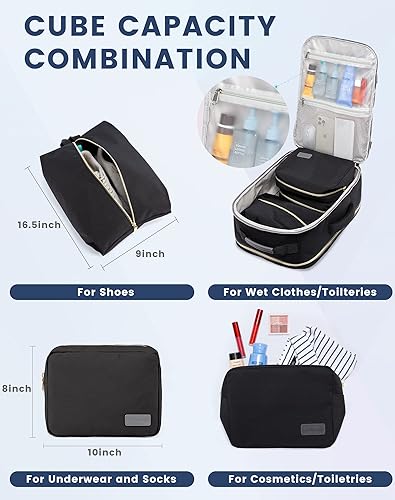 Miniatura 5 de LOVEVOOK Mochila de viaje para mujeres y hombres como artículo personal aprobado por vuelo, equipaje de 40 L, Negro -