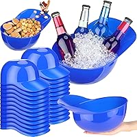 Vista 14 de Tanlade Casco de béisbol de plástico grande de 72 onzas, cuencos de béisbol, cuencos para aperitivos, helado, postre para trabajadores de Rojo