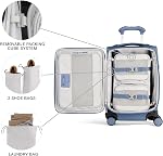 Travelpro Versapack + Lightweight Softside Expandable Compact Carry-On Luggage — with 8 Spinner Wheels and TSA Lock— Elemental Blue, 20-Inch