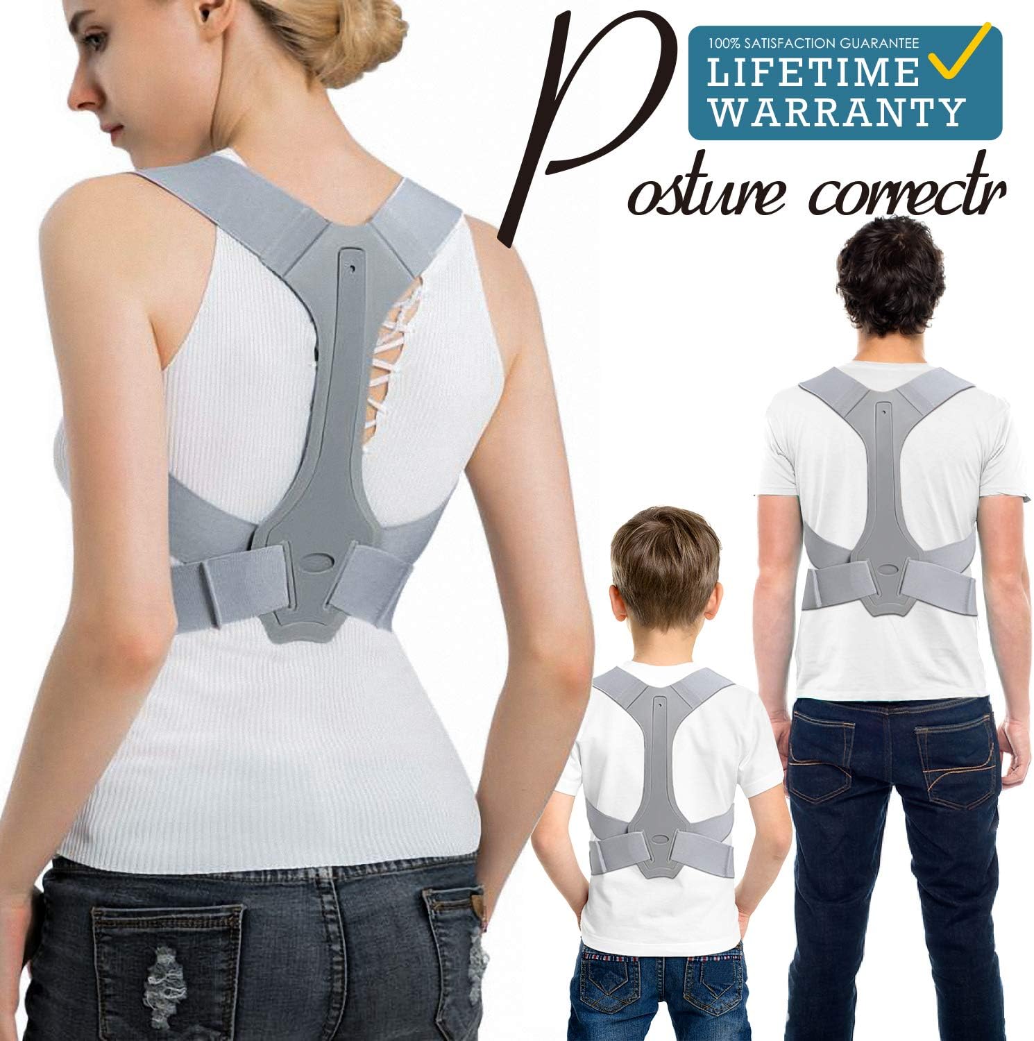 Posture Corrector for Men & Women - anzoee USA Designed Upper Back Brace(XL)
