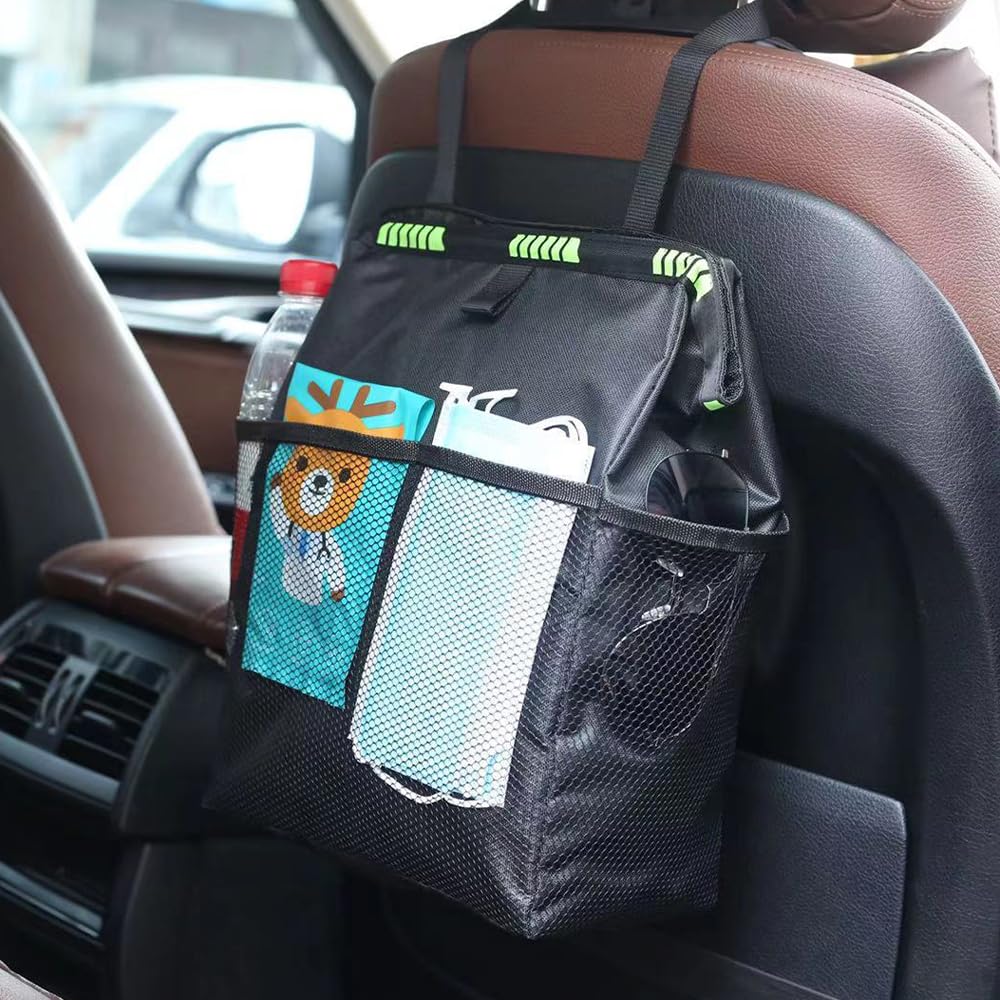 DONGKER Auto Mülleimer, Auslaufsicherer Reise Auto-Müllbeutel, 26x14x35 cm, Wasserdichter Aufbewahrungstasche Mehrzweck Organizer zum Aufhängen für SUV, Wohnmobil, Camping