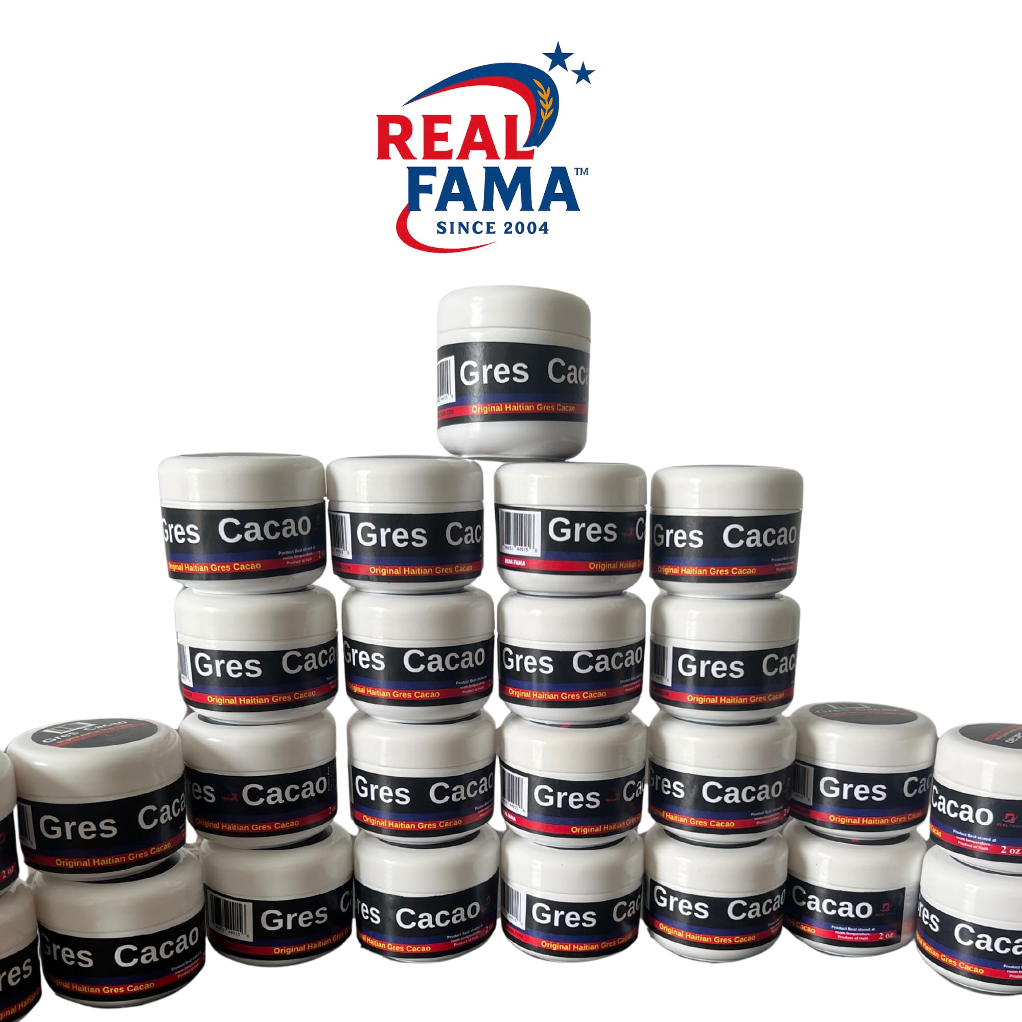 REAL FAMA Gres Huile de Cacao 2oz Pleine Taille - Bouteille d'huile de Cacao Haïtien Bio