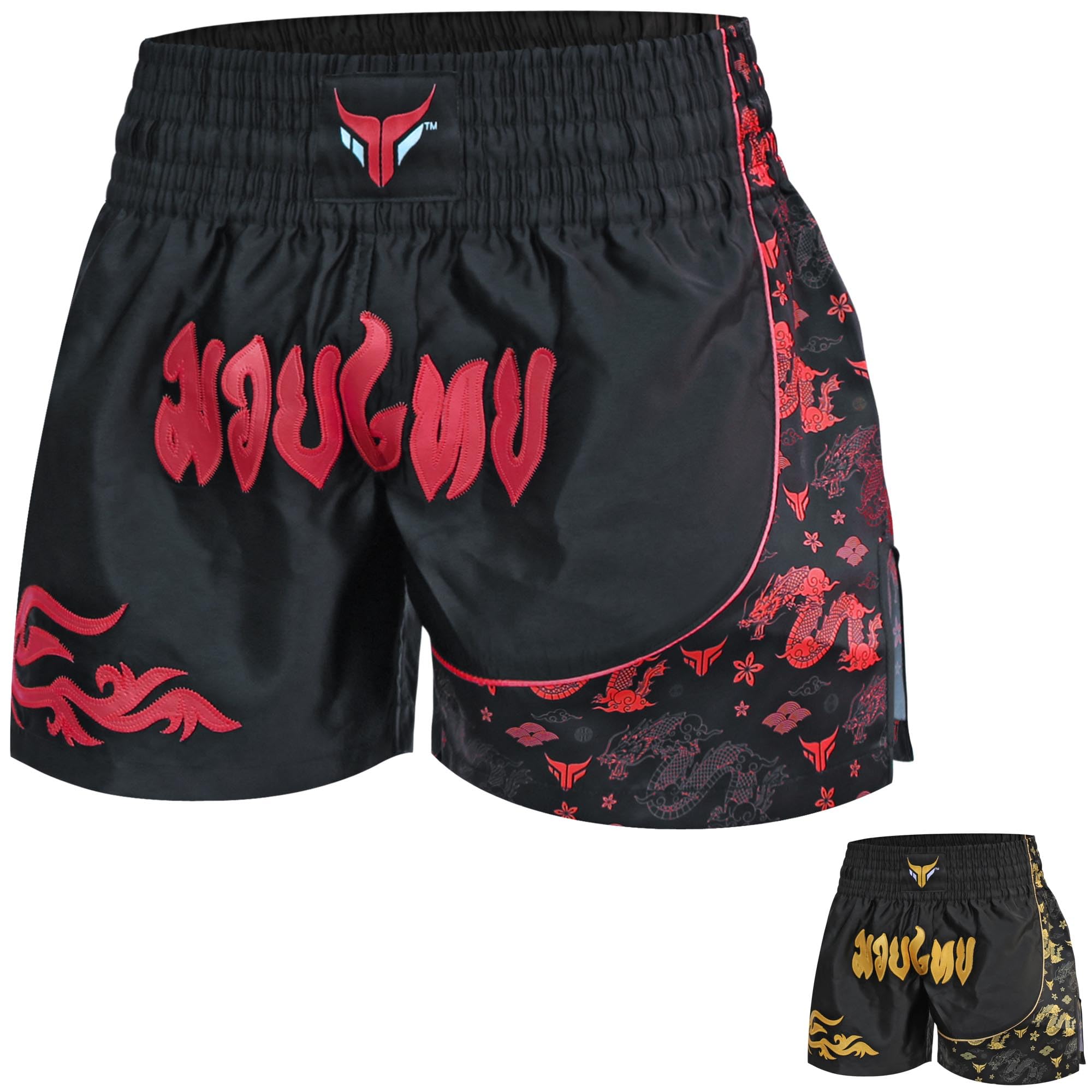 Mytra Fusion Shorts de Kickboxing para Hombre Slim Fit Short Length – Pantalones Cortos Muay Thai para MMA, Grappling, Artes Marciales y Combate en Jaula