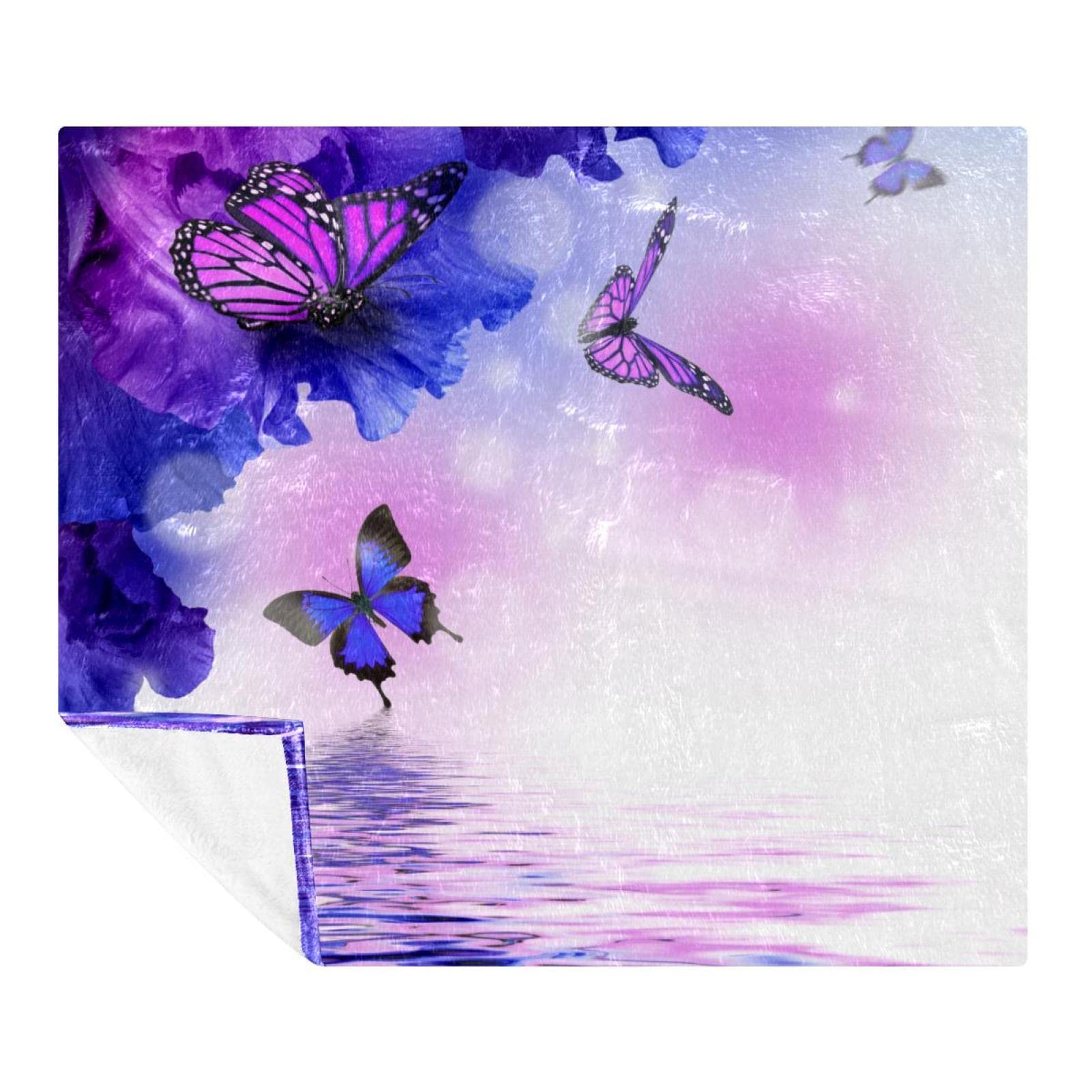 Couverture polaire douce pour moments cocooning chambre motif floral mauve
