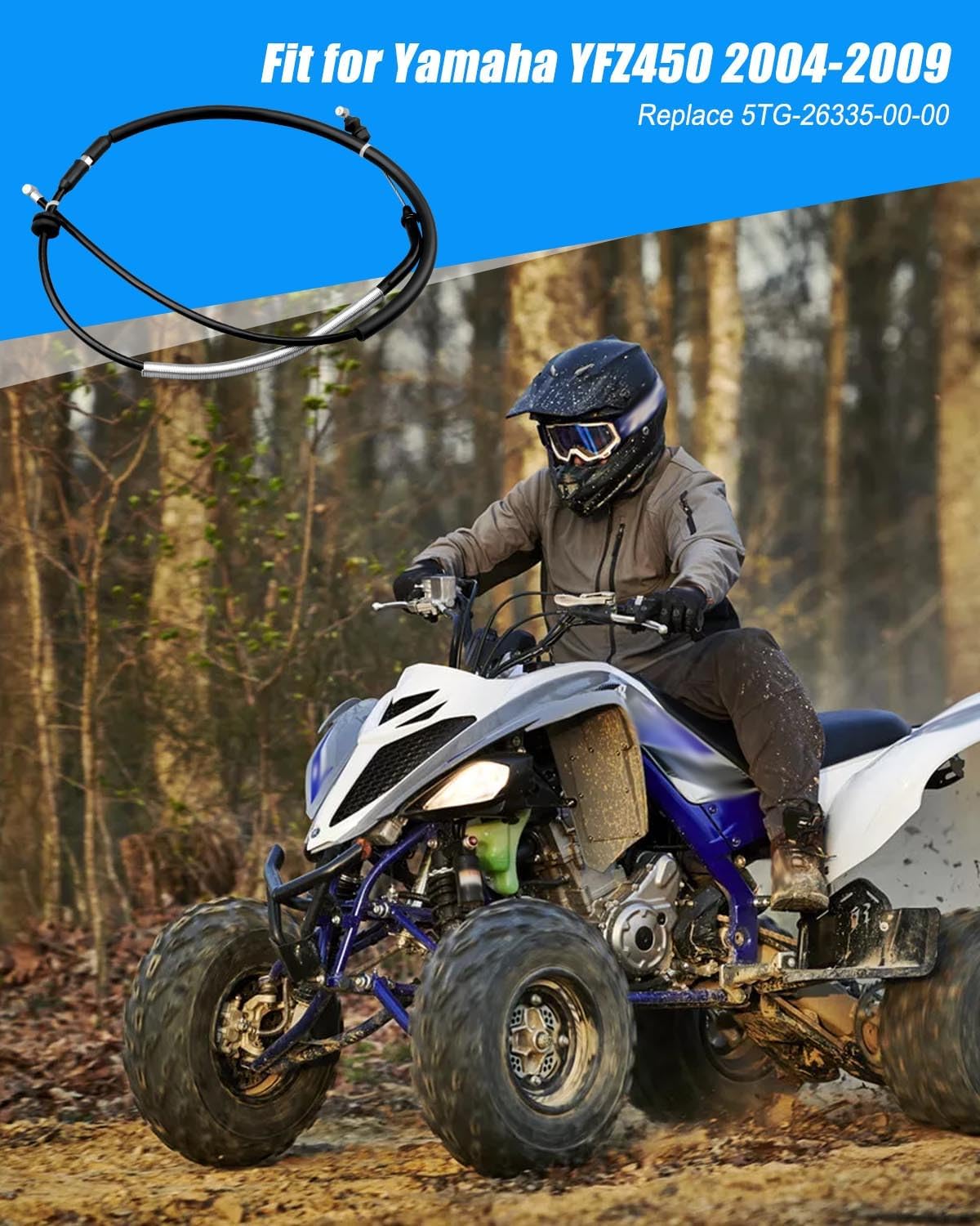 Clutch Cable Compatible with Yamaha YFZ450 2004-2009 Replace 5TG-26335-20-00 5TG-26335-30-00 5TG-26335-00-00