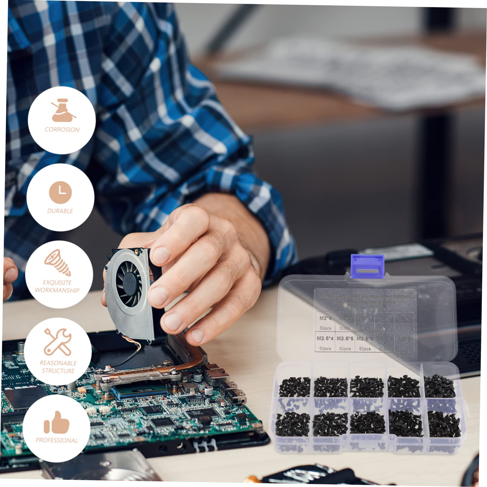 ULTECHNOVO 4sets Viti Svasate Per Computer Assortimento Di Viti Autofilettanti Al Carbonio Per Riparazioni Laptop Design Ordinato e Facile Installazione