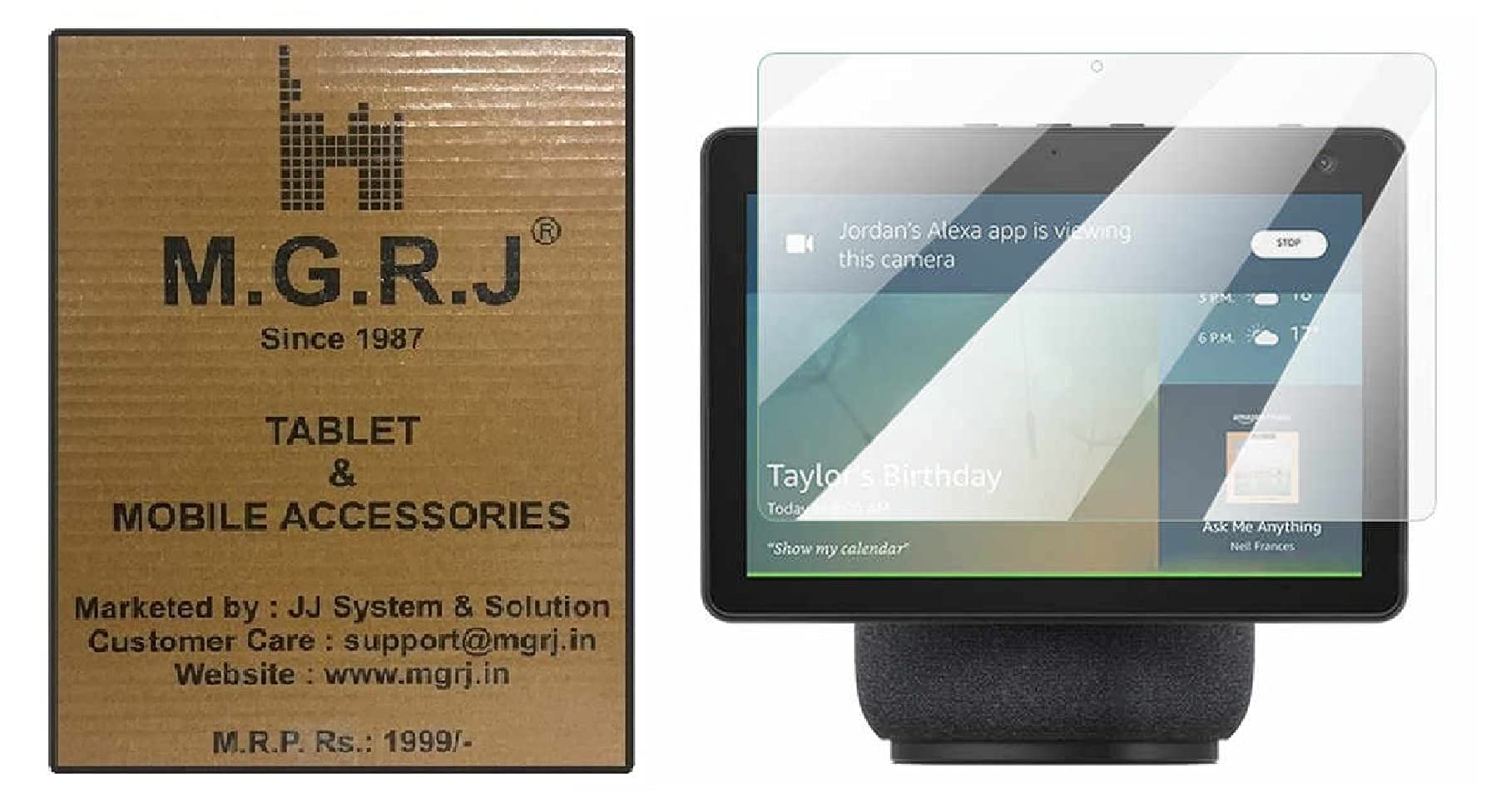 M.G.R.J® Tempered Glass Screen Protector Compatible for Amazon Echo Show 10 (3rd Gen) 10.1" inch 2021 (B09DRH85R1) Amazon Price History, Amazon Price Tracker